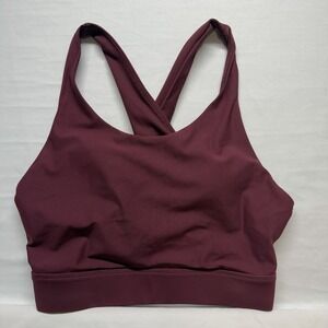 Fabletics No Bounce High Impact Sports Bra Burgundy Size L Cross Back